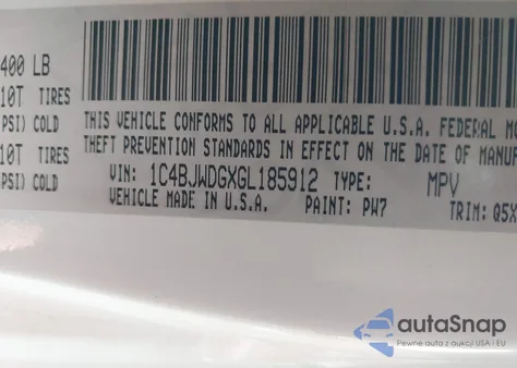 2016 Jeep Wrangler Unlimited Black Bear z USA, uszkodzony, nr VIN 1C4BJWDGXGL185912